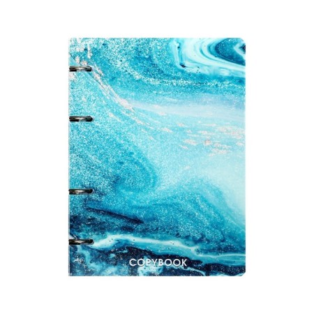 A notebook on the rings of A5 120 sheets in the Calligrata cage "Blue marble", plastic cover, offset unit-2