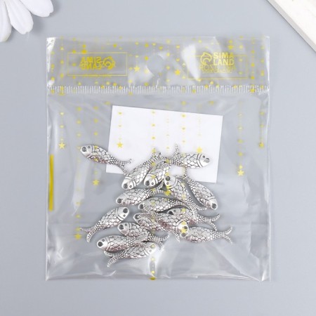 Decor Metal for creativity "Fish" silver 7815 2.4x0.6 cm-4