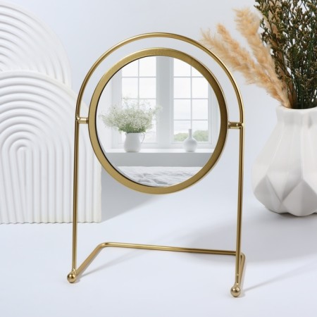 Bohemia desktop mirror, D mirror surface 14.5 cm, gold color-2