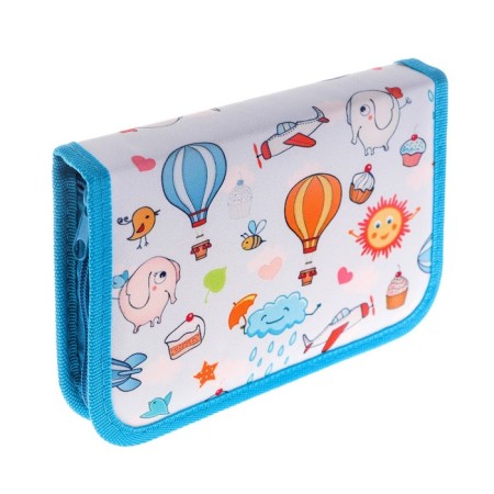 School "sky", 13 x 19.5 cm, on a zipper, 1 section, with filling, fabric-2