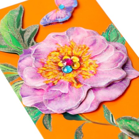 Money envelope "Universal" cutting, glitter, orange background, 8.3x16.7 cm-2