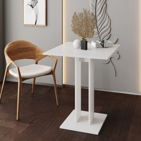 The kitchen table on one leg Sandro, 650x650x780, white/white