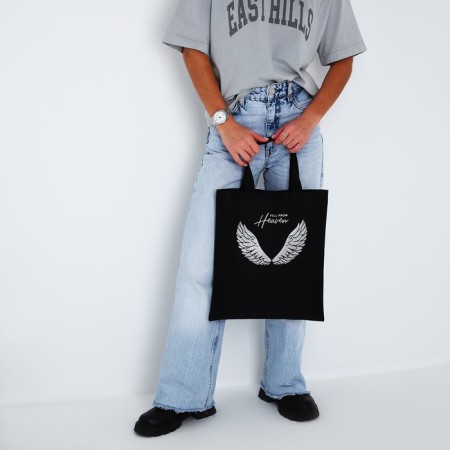 Shoper "Wings", sparkles, without lightning, without lining, black color-6