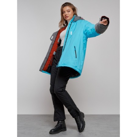 Ski jacket women's winter, size 58, blue color-21