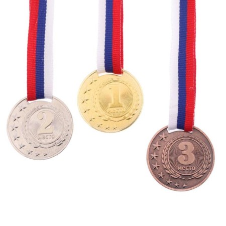Prize medal 064 diam 4 cm. 1 place. The color of evil. With a ribbon-1