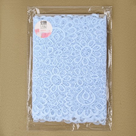 Lace elastic fabric, 190 mm × 2.7 ± 0.5 m, color of sky blue-4