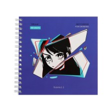 Meshu sketchbook 150 x 150 mm, 60 sheets, on the crest Kawaiii, selective varnish, Soft-Touch coating, block 120 g/m2