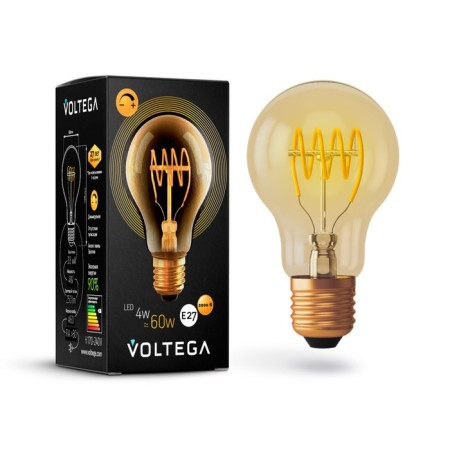 VOLTEGA 7078, 4W, 6x6x10.5 cm lamp, E27, 250lm, 2000k, tinted color