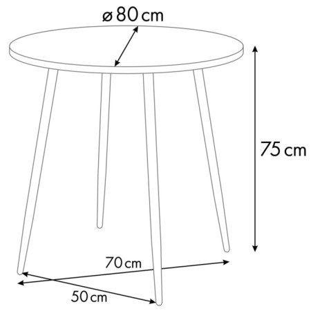 Dining table Polini Home London, white-black color-7