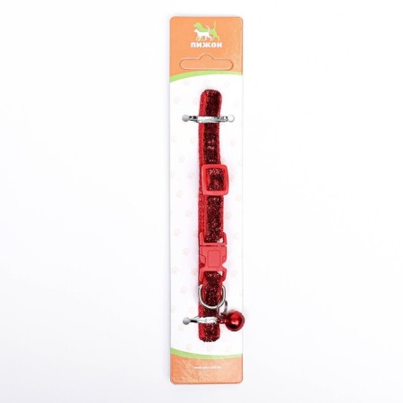 Two -layer collar with Fasteks "Glamur" 30 x 1 cm, red-7