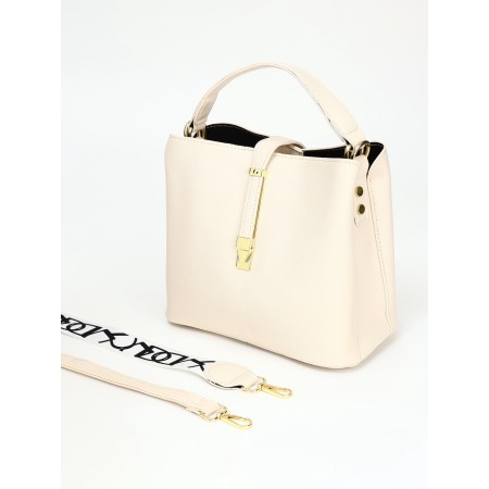 Bag Female Tout with zipper, milk color-5