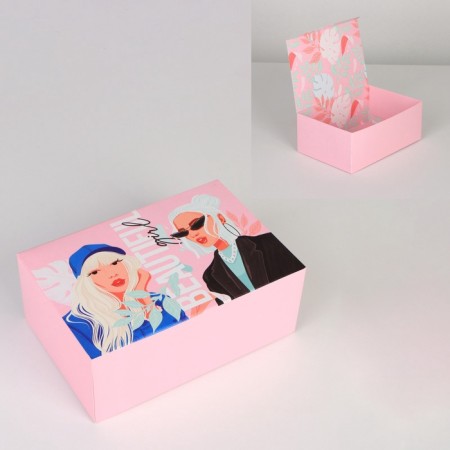 Box Gift team double -sided, packaging, Girls, 18 x 12 x 8 cm-1
