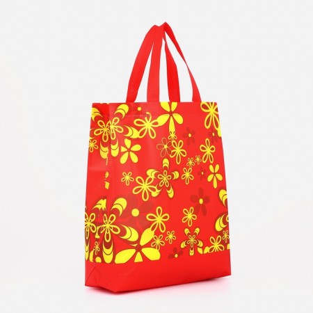 Household bag without fastening, red color