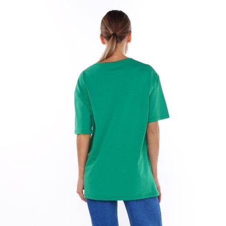 Female T-shirt, dark green color, ONE SIZE (42-46)-3