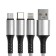 Cable keychain 3 in 1, microUSB/type -c/lightning - usb, 2.4 a, white