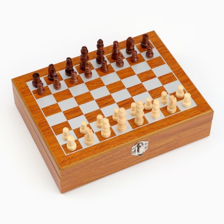 Set 6 in 1: Flaw 8 OZ, glass, funnel, cubes 5 pcs, cards, chess, 18 x 24 cm-2