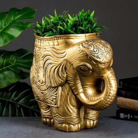 Figure Kashpo "Elephant Medium", gold 6 l/ 35x22x35cm-1