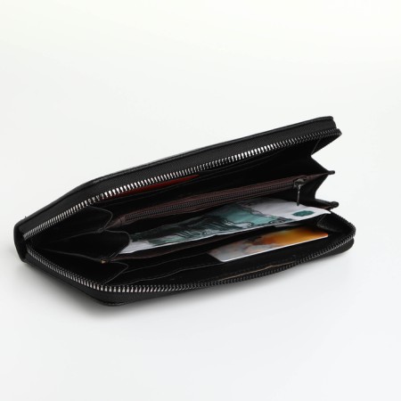 Pearl husband, 19.5*2.5*10 cm, 6 depth + n/pocket, d/card, d/coins, on lightning, black-4