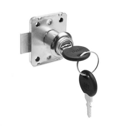 Furniture lock, galvanized, 2 English keys