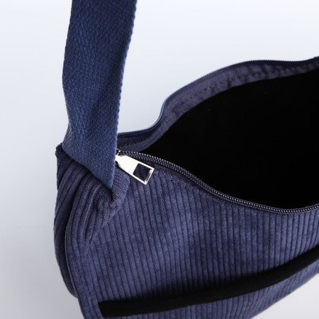 Youth bag with zipper, dark blue color-4