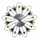 Wall clock, series: openwork, "chamomile", smooth move, d-41.5 cm, dial 15 cm