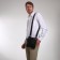 Men's bag on Terra Dever, 2 pockets, a long belt, brown color