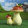 Garden figure "White Mushroom Double with a butterfly" 23cm