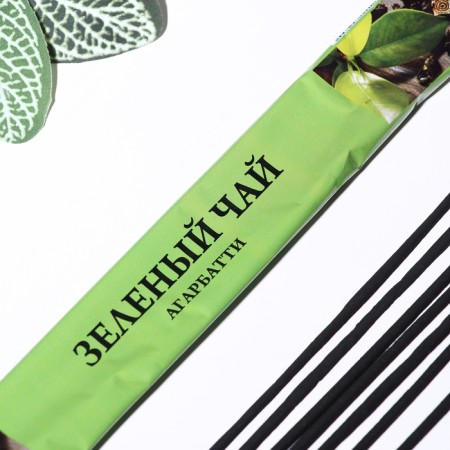 Set of incense "Agarbatti Green Tea", 4 packages of 8 sticks-1