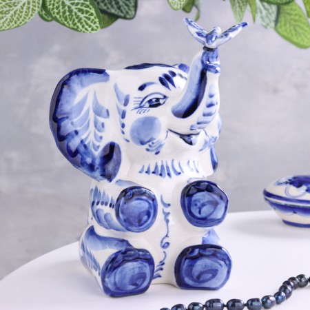 Pigger "Elephant", 14 x 17 cm, gzhel