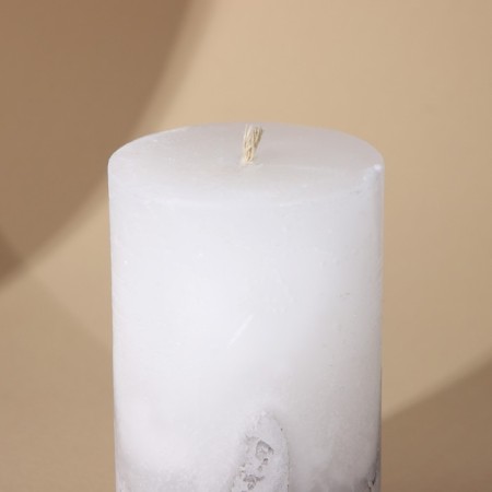 Interior candle white with concrete, 10 x 6 cm-2