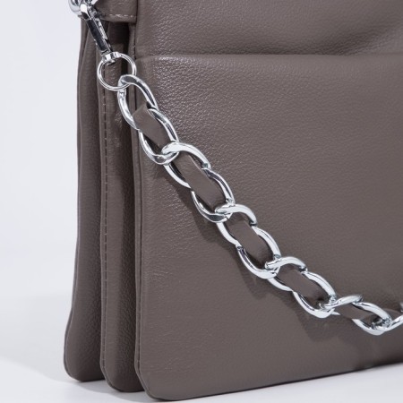 Cross-Bodi bag with zipper, bronze color-3