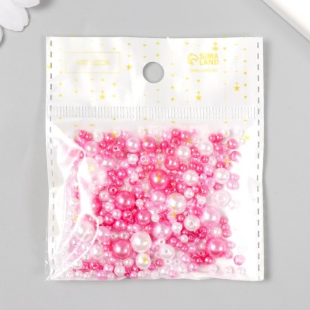 Beads for creativity plastic "Round. Assorted pink" d = 3-8 mm, set 10 grams-3