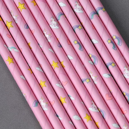 Strikes cocktail tubes, set 12 pcs., Pink color-1