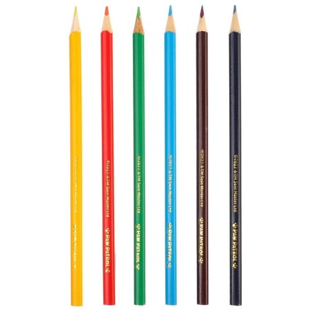 Colored pencils, 6 colors, trihedral, puppy patrol-1