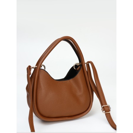 Bag Women's Tout with zipper, brown color-5