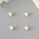 Magnetic metal lock "heart" gold and white 2 pcs 1.2x1.2 cm