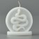Interior candle "Snake in a circle", white, 66 x 69 x 27
