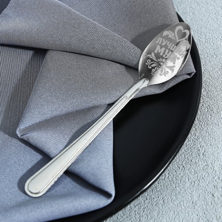 A teaspoon spoon with an engraving "Best husband", on a gift postcard, 3 x 14 cm.-6