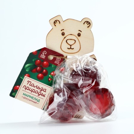Marmalade with natural lingonberry juice, 80 g (4 pcs. X 20 g).
