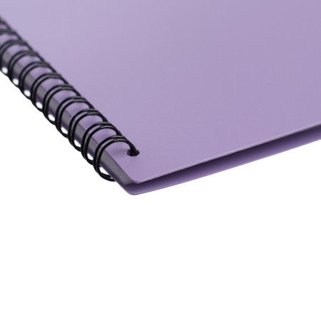 Folder 20 inserts on spirals, A4, 600 μm, Erichkrause "Manga Faces", texture "Sand", purple, mix-6