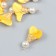 Decor for creativity Textile "Flower with pearls. Yellow" set 10 pcs 2.5 cm
