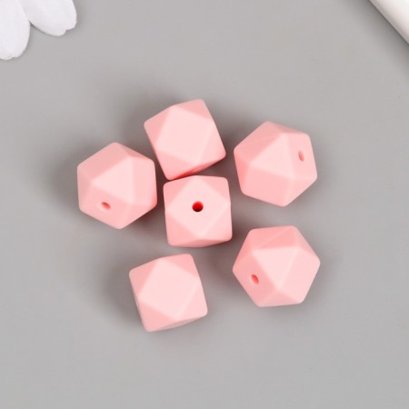Busina silicone "polyhedron" light pink d = 1.4 cm-2