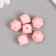 Busina silicone "polyhedron" light pink d = 1.4 cm