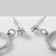 Emall earrings "Panda" on rings, black and white color in silver