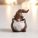 Souvenir Polystone "Grandfather Frost in a cap with golden peas/hearts" Cinnamon 4.6x3x3 cm