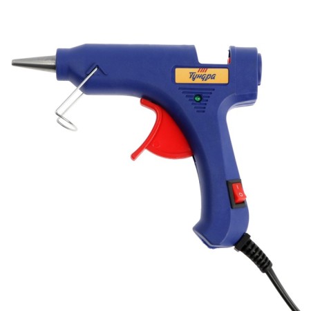 Tundra glue gun, 20 watts, 220 V, lace 1.2 m, switch, indicator, anti -bore, 7 mm-7