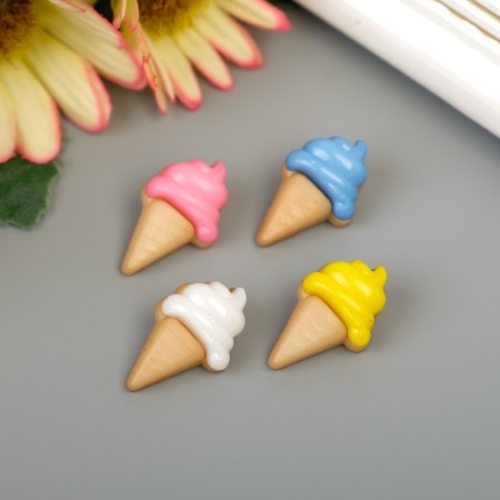 A set of buttons of decorative plastic "Ice Cream Horn" (set 18 pcs) 2.2x1.3 cm-1