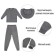 Male thermal underwear, size S, 44-46, for height 160-164 cm, color gray color