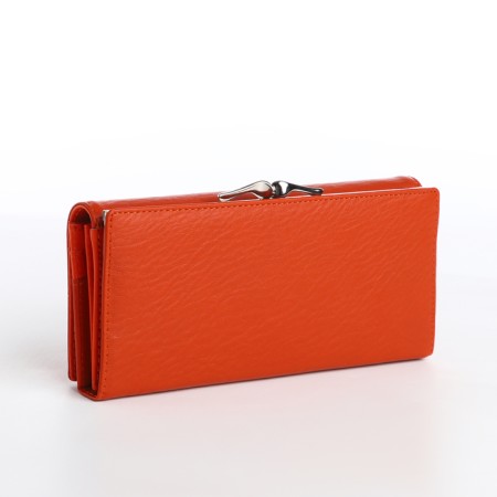 Women's wallet on a magnet, orange color-1