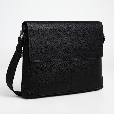 Male Business Bag, Textura, 2 external pockets, black color